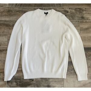 $2,990 NWT Ermenegildo ZEGNA Oasi White Ribbed 100% Cashmere Sweater 54(XL)